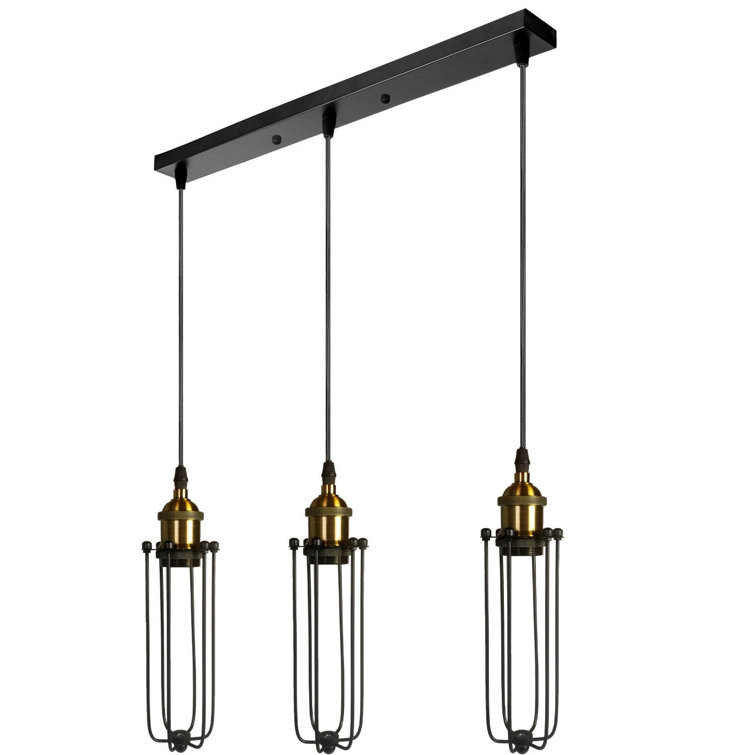 Borough Wharf Bedard 3Light Kitchen Island Cylinder Pendant Wayfair